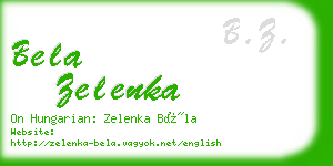 bela zelenka business card